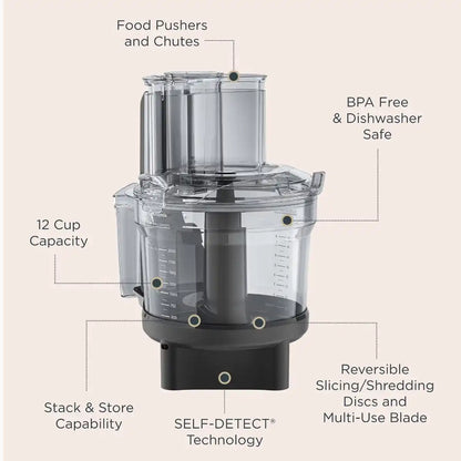12-Cup Food Processor Attachment with SELF-DETECT®